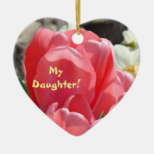 Mijn dochter! sieraden Roze Tulpen Liefde Baby Pop Keramisch Ornament