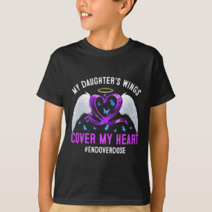 Mijn Dochter's Wings Hoesje Mijn Hart Paarse Lint T-shirt
