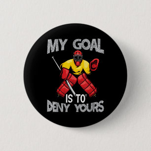 Mijn doelverdediger zegt grappig veldhockey ronde button 5,7 cm