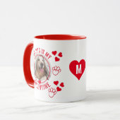 MIJN DOG IS MIJN VALENTIJN Foto Monogram Mok (Voorkant links)