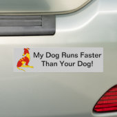 MIJN DOG RUNST SNELLER DAN UW DOG - STICKER (Op auto)