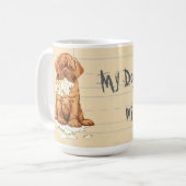 Mijn Dogue de Bordeaux Ate mijn thuiswerk Koffiemok (Voorkant links)