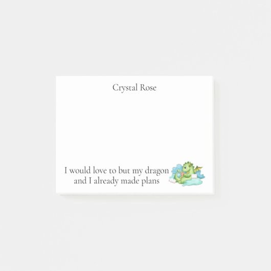Mijn draak en ik hebben plannen gemaakt post-it® notes (Voorkant)