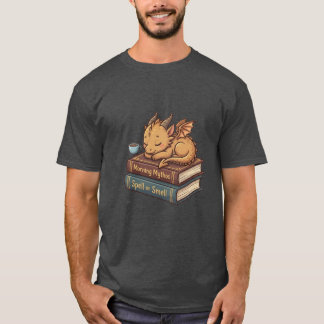 Mijn Dragon Brew Grappige Boekenwurm & Koffie Stic T-shirt