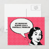 MIJN DRINK SCHOOL HEEFT EEN FOOTBALL PROBLEEM T-sh Briefkaart (Voorkant / Achterkant)