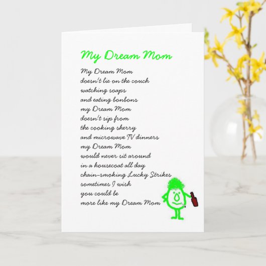 Mijn droommoeder kaart (Gele Bloem)