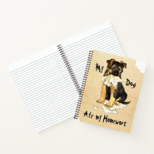 Mijn Duitse Shepherd Ate Mijn thuiswerk Notitieboek