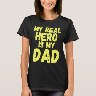 Mijn echte held is mijn vader vaders dag Kinder re T-shirt