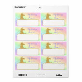 Mijn eenhoornnaam is Label Rainbow & Gold (Full Sheet)