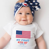 Mijn eerste 4 juli Patriottische sterren en strepe Romper