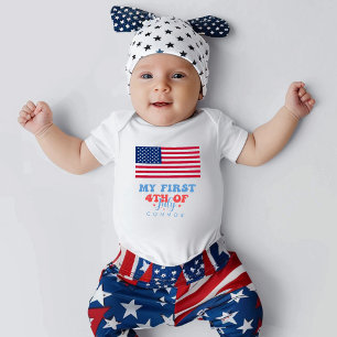 Mijn eerste 4 juli Patriottische sterren en strepe Romper