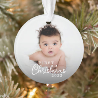 Mijn eerste Baby met Kerstmis 2 Foto met Jaar Ornament