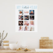 Mijn eerste Baby naam 12 Foto Collage Poster (Keuken)
