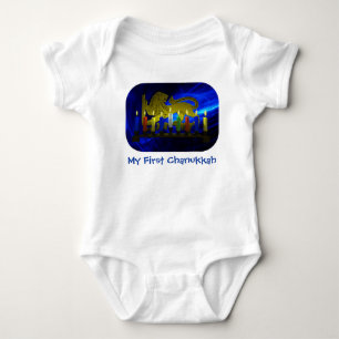 Mijn eerste Chanukkah Brass Lion Menorah Romper