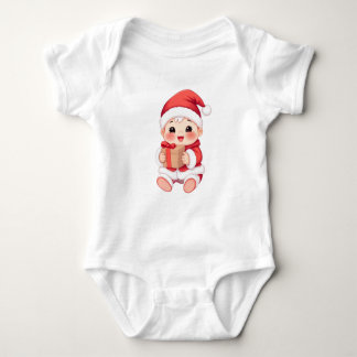 Mijn eerste Christmas Baby Bodysuit-Santa Gift Des Romper