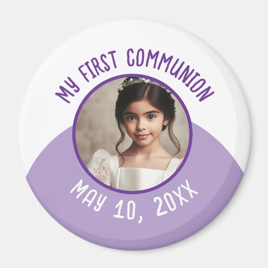 Mijn eerste Communie Custom Foto en Datum Magneet (Voorkant)