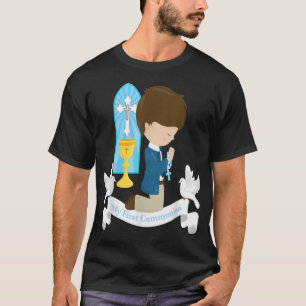 Mijn eerste communie Gift Kinder Son Boy Brunette T-shirt