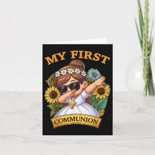 Mijn eerste communie meisjes dabbing 1e religieuze kaart