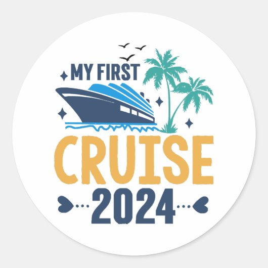 Mijn eerste cruise 2024 ronde sticker (Voorkant)