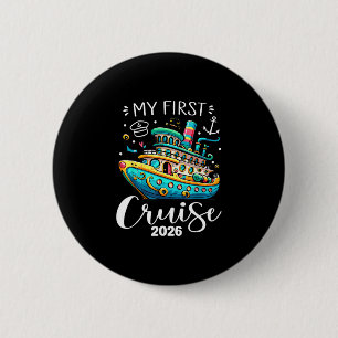 Mijn Eerste Cruise 2026 Schattige Gezinsvakantie C Ronde Button 5,7 Cm
