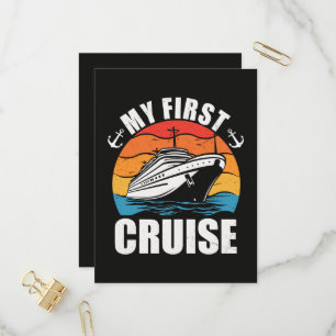 Mijn eerste cruise Grappige familie vakantie Crui Uitnodiging Briefkaart