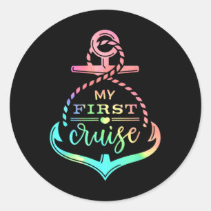 Mijn eerste cruise rookie reizigers vakantie match ronde sticker