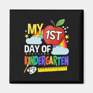 Mijn eerste dag kleuterschool leuk kleurrijke rege magneet