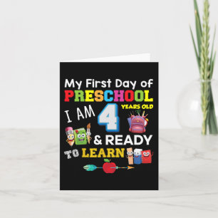 Mijn eerste dag van de kleuterschool Ik ben 4 jaar Kaart