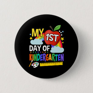 Mijn eerste dag van de kleuterschool Leuke kleurri Ronde Button 5,7 Cm