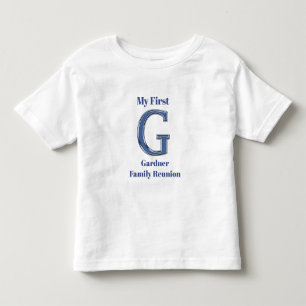 Mijn eerste familiereünie Achternaam Letter G Init Kinder Shirts