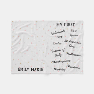 "Mijn eerste feestdag" Milestone Baby Blanket Fleece Deken