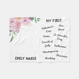 "Mijn eerste feestdag" Milestone Baby Blanket Fleece Deken