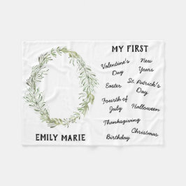 "Mijn eerste feestdag" Milestone Baby Blanket Fleece Deken