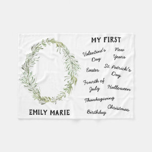 "Mijn eerste feestdag" Milestone Baby Blanket Fleece Deken