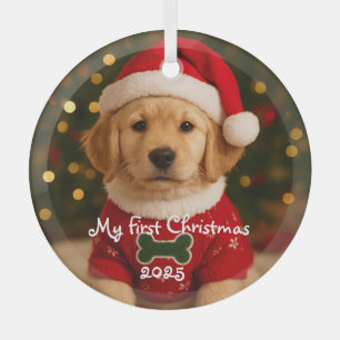 Mijn eerste Golden Retriever gepersonaliseerd Glas Ornament
