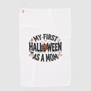 Mijn eerste Halloween als moeder Vintage Halloween Golfhanddoek