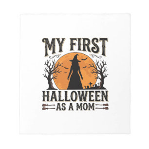 Mijn eerste Halloween als moeder Vintage Halloween Notitieblok