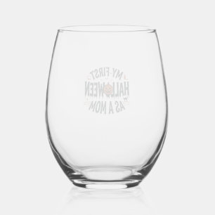 Mijn eerste Halloween als moeder Vintage Halloween Wijnglas Zonder Voet