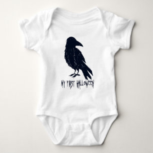 Mijn eerste Halloween Black Crow Silhouette Romper