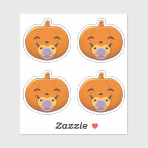 Mijn Eerste Halloween Fopspeen Pompoen Set van 4 Sticker