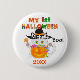 Mijn eerste Halloween Ghost Cat Ronde Button 5,7 Cm