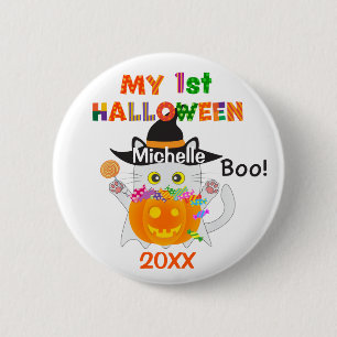 Mijn eerste Halloween Ghost Cat Ronde Button 5,7 Cm