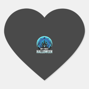 Mijn eerste Halloween griezelige spookhuis ontwerp Hart Sticker