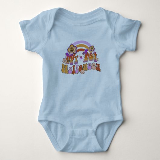 Mijn eerste halloween, kleurrijke retro boho typog romper (Voorkant)