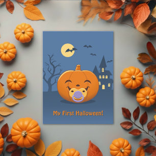 Mijn eerste Halloween Pacifier Pumpkin Briefkaart