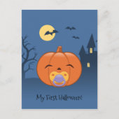 Mijn eerste Halloween Pacifier Pumpkin Briefkaart (Voorkant)