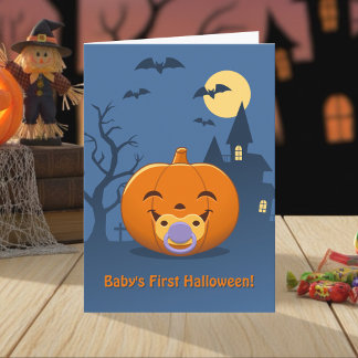 Mijn eerste Halloween Pacifier Pumpkin Kaart
