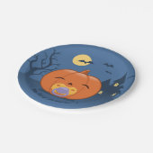 Mijn eerste Halloween Pacifier Pumpkin Papieren Bordje (Gekanteld)
