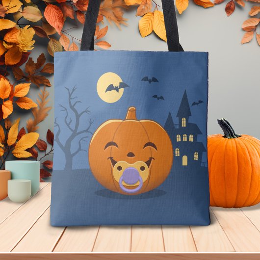 Mijn eerste Halloween Pacifier Pumpkin Tote Bag