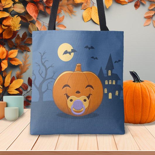 Mijn eerste Halloween Pacifier Pumpkin Tote Bag